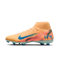 Nike Zoom Mercurial Superfly 10 Mbappé Academy Grass/Artificial Grass Football Boots (MG) Light Orange Turquoise