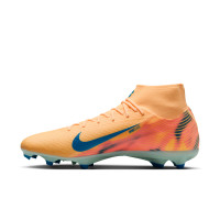 Nike Zoom Mercurial Superfly 10 Mbappé Academy Grass/Artificial Grass Football Boots (MG) Light Orange Turquoise