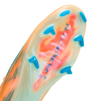 Nike Zoom Mercurial Vapor 16 Mbappé Elite Gras Voetbalschoenen (FG) Lichtoranje Turquoise