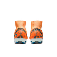Nike Zoom Mercurial Superfly 10 Mbappé Pro Gras Voetbalschoenen (FG) Lichtoranje Turquoise