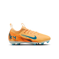 Nike Zoom Mercurial Vapor 16 Mbappé Academy Gazon Naturel Artificiel Chaussures de Foot (MG) Enfants Orange Clair Turquoise