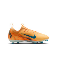 Nike Zoom Mercurial Vapor 16 Mbappé Academy Grass/Artificial Grass Football Boots (MG) Kids Light Orange Turquoise