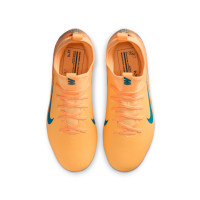 Nike Zoom Mercurial Vapor 16 Mbappé Academy Grass/Artificial Grass Football Boots (MG) Kids Light Orange Turquoise