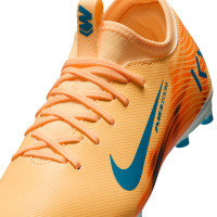 Nike Zoom Mercurial Vapor 16 Mbappé Academy Grass/Artificial Grass Football Boots (MG) Kids Light Orange Turquoise