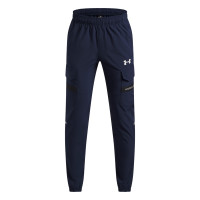 Pantalon cargo utilitaire tissé Under Armour Tech pour Enfants, bleu foncé, noir, argent