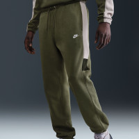 Nike Club Fleece Trainingspak Hooded Olijfgroen Grijs Groenbruin Wit