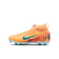 Nike Zoom Mercurial Superfly 10 Mbappé Academy Gras / Kunstgras Voetbalschoenen (MG) Kids Lichtoranje Turquoise