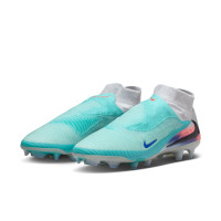 Nike Phantom 6 High Elite Grass Football Boots (FG) Silver Turquoise Orange Blue
