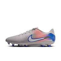 Nike Tiempo Legend 10 Academy Gras / Kunstgras Voetbalschoenen (MG) Grijs Blauw Roze