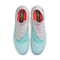 Nike Phantom 6 High Academy Gras / Kunstgras Voetbalschoenen (MG) Zilver Turquoise Oranje Blauw