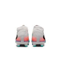 Nike Phantom 6 High Academy Gras / Kunstgras Voetbalschoenen (MG) Zilver Turquoise Oranje Blauw