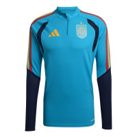 adidas Spanje Trainingstrui 1/4-Zip 2026-2028 Lichtblauw Donkerblauw Geel