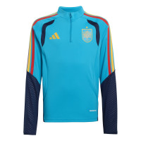adidas Spanje Trainingstrui 1/4-Zip 2026-2028 Kids Lichtblauw Donkerblauw Geel
