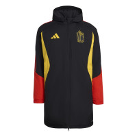 adidas Belgium Long Winter Jacket 2026-2028 Black Yellow Red