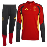 adidas België Trainingspak 1/4-Zip 2026-2028 Kids Rood Zwart Geel