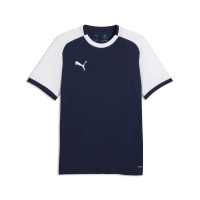 Maillot de football PUMA TeamLiga26 Matchday bleu foncé et blanc
