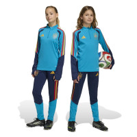 adidas Spanje Trainingsbroek 2026-2028 Kids Donkerblauw Lichtblauw Geel