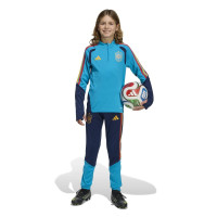 adidas Spanje Trainingstrui 1/4-Zip 2026-2028 Kids Lichtblauw Donkerblauw Geel