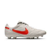 Nike Premier III Gras Voetbalschoenen (FG) Lichtgrijs Felrood