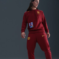 Nike FC Barcelona Club Fleece Joggingbroek 2025-2026 Donkerrood Geel
