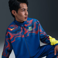Nike FC Barcelona Woven Trainingspak Full-Zip 2025-2026 Donkerblauw Geel Rood