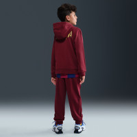 Nike FC Barcelona Club Fleece Joggingbroek 2025-2026 Kids Donkerrood Geel