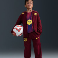 Nike FC Barcelona Club Fleece Joggingbroek 2025-2026 Kids Donkerrood Geel