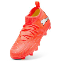 PUMA Future 9 Match Gras / Kunstgras Voetbalschoenen (MG) Kids Felrood Zilver Zwart