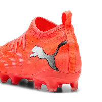 PUMA Future 9 Match Gras / Kunstgras Voetbalschoenen (MG) Kids Felrood Zilver Zwart