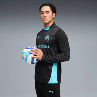 PUMA Olympique Marseille Trainingspak 1/4-Zip 2025-2026 Zwart Lichtblauw