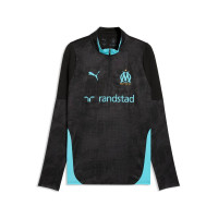 PUMA Olympique Marseille Training sweater 1/4-Zip 2025-2026 Black Light Blue