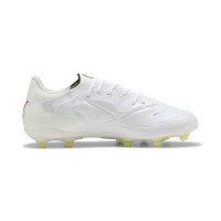 PUMA King 20 Pro Gras / Kunstgras Voetbalschoenen (MG) Wit Felrood Neongeel
