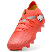 PUMA Future 9 Pro Gras / Kunstgras Voetbalschoenen (MG) Kids Felrood Zilver Zwart