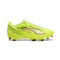 PUMA Ultra 6 Play Gazon Naturel Artificiel Chaussures de Foot (MG) Enfants Néon Jaune Rouge Noir