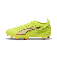 PUMA Ultra 6 Pro Grass/Artificial Grass Football Boots (MG) Kids Neon Yellow Red Black