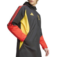 adidas Belgium Long Winter Jacket 2026-2028 Black Yellow Red