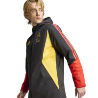 adidas Belgium Long Winter Jacket 2026-2028 Black Yellow Red