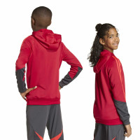 adidas Liverpool Track Hoodie 1/4-Zip 2025-2026 Kids Rood Grijs Zilver
