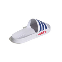 adidas Adilette Shower Slides White Dark Blue Red