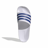 adidas Adilette Shower Slides White Dark Blue Red