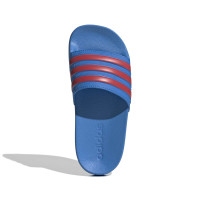 adidas Adilette Shower Slides Kids Blue Red White