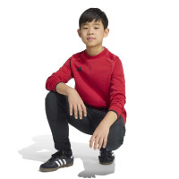 adidas Tiro Travel Crew Sweater Kids Rood Zwart