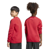 adidas Tiro Travel Crew Sweater Kids Rood Zwart