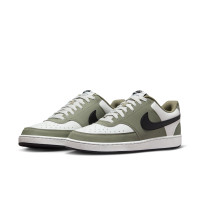 Nike Court Vision Low Sneakers Wit Olijfgroen Zwart