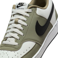 Nike Court Vision Low Sneakers Wit Olijfgroen Zwart