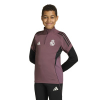 adidas Real Madrid Trainingspak 1/4-Zip 2025-2026 Kids Paars Zwart Wit