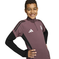 adidas Real Madrid Trainingspak 1/4-Zip 2025-2026 Kids Paars Zwart Wit