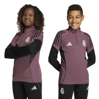 adidas Real Madrid Trainingstrui 1/4-Zip 2025-2026 Kids Paars Zwart Wit