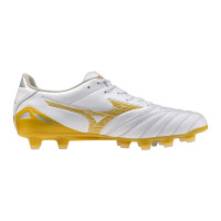 Mizuno Morelia Neo IV Pro Gras Voetbalschoenen (FG) Wit Goud Zilver