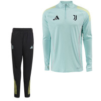 adidas Juventus Survêtement 1/4-Zip 2025-2026 Enfants Bleu Clair Noir